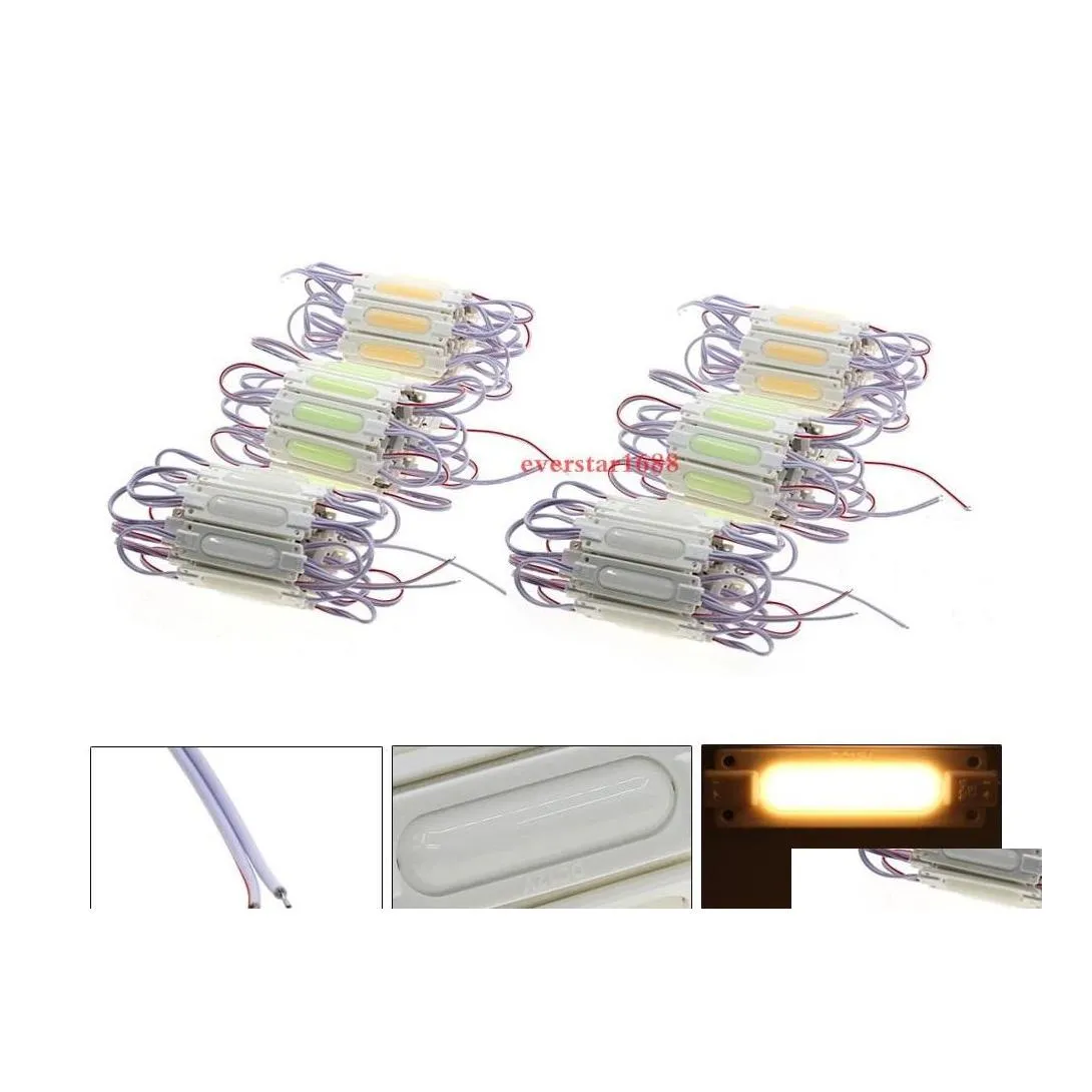 Led Modules Arrival Injection Abs Plastic Cob Modes 2W High Lumen Backlights String White/Warm White Red Blue Waterproof Drop Delive Otxpu