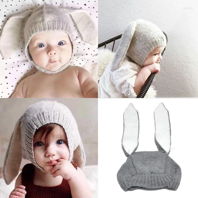 Hats Baby Boy Girl Ear Hat Cap 0-2y Urodzony niemowlę jesień zima ciepłe dzianinowe czapka Akcesoria dla dzieci