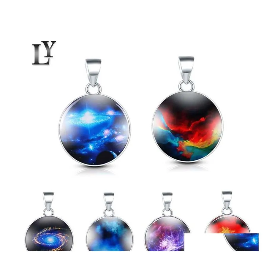 Charms Space Universe Galaxy Luminous DIY Jewelry Finds Components Nackband Armband Pendant Charm 2,7 cm mode Runda 1 5Ly Q2 DH6OS