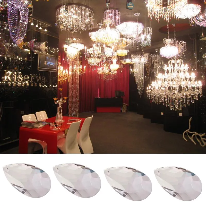 シャンデリアクリスタル透明なクリアウォータードロップペンダントウェディングパーティー用天井ランプの装飾用マルチファセットビーズ