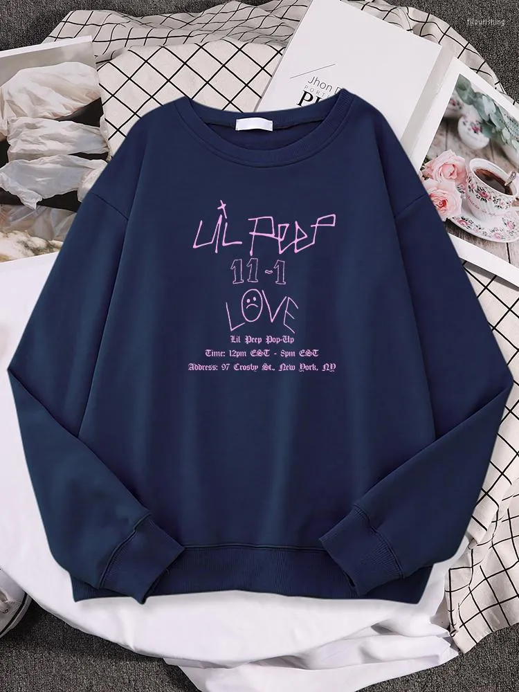 Moletons femininos Design criativo Fonte 11-1 Love Prind Women Women Hoody School Pullover macio simples moletom solto do hip hop personalidade feminina feminina