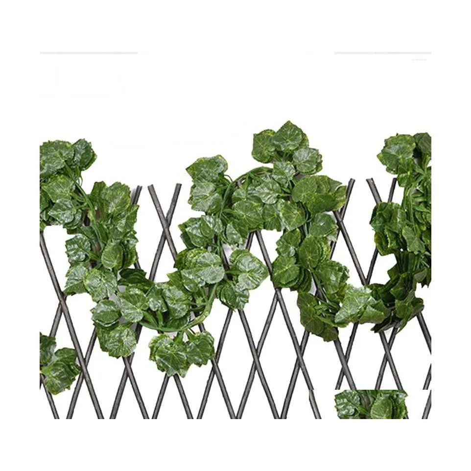 Flores decorativas grinaldas artificiais Garland em suspensão UV Folhas verdes UV Plantas falsas VINES PARA O ARCO DO ARCO DE PAREDE CASA DOVE DE DHSWK