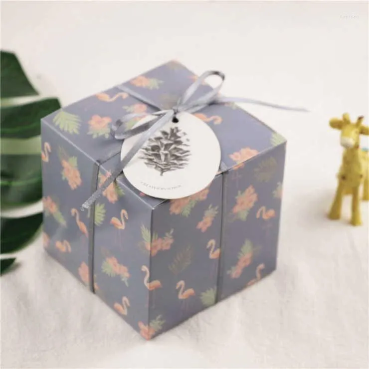 Gift Wrap 30pcs Creative Square Paper Box Small Cardboard For Single Cake Cookies Candy Food Storage 9x9x9cm