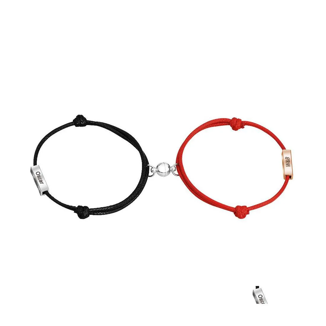 Bracelets de charme attirent les couples magnétiques aimant reliant la relation promesse corde bracelet tressé ensemble pour soeur Q102Fz Drop Del Dhkyb