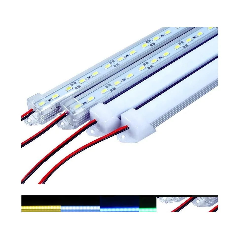 LED çubuk ışıkları su geçirmez sert şerit 5630 smd 50cm 100cm ışık u tarzı kabuk gövdesi uç kapağı pc er dağıtım aydınlatması ekleme ho oTjvl