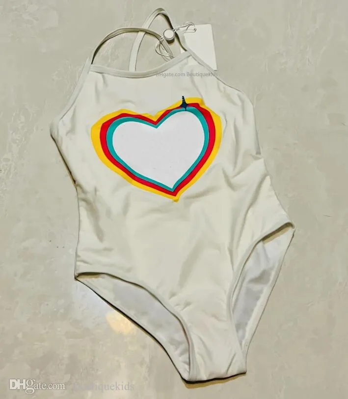 Costumi da bagno interi firmati da bambina per bambini Costumi da bagno Costumi da bagno Costumi da bagno con stampa di lettere da spiaggia Nuoto per bambini Vestiti da bikini per bambini