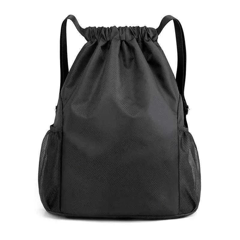 Outdoor Bags Outdoor Waterproof Nylon Gym Bags Men Women Sports Fitness Travel Yoga Swimming Training Backpack Basketball Drawstring Bag T230129