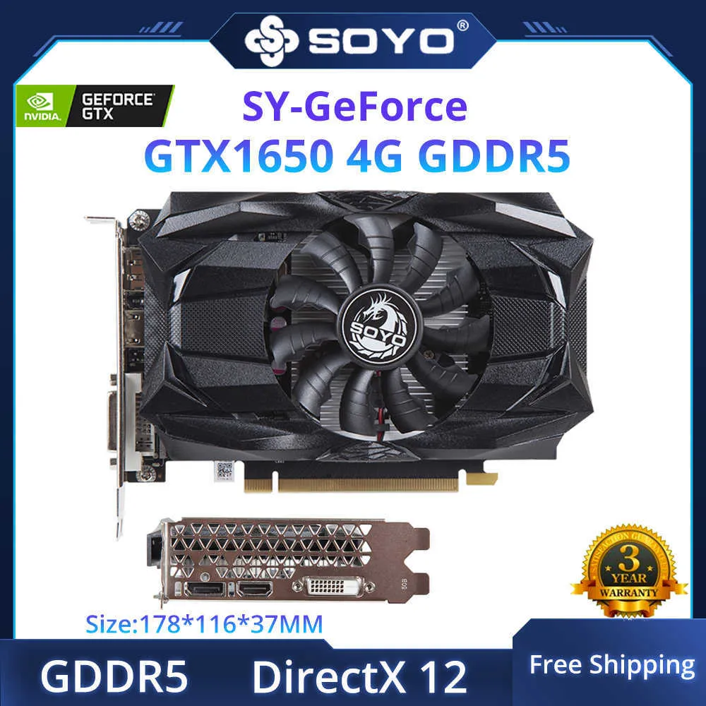 SOYO NVIDIA GeForce GTX1650 Master Dragon 4G Graphics Card For Gaming With GDDR5 Video Memory HDMI DP And Gaming Capabilities For Desktop Computers From Liuzedong7777 210.74 DHgate.Com