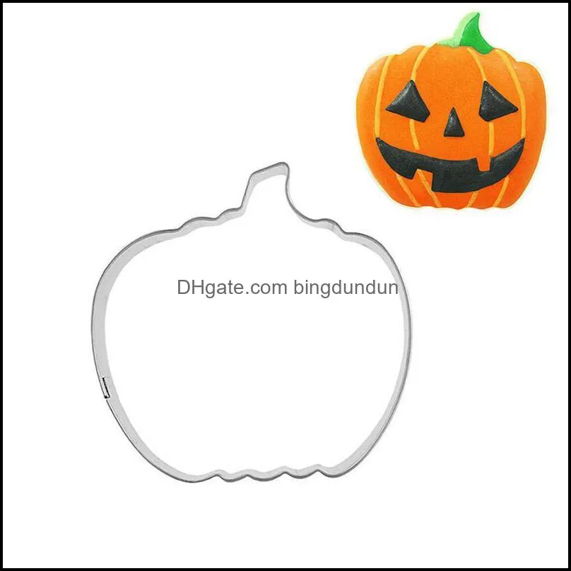 Moldes de cozimento Mods 1pc Halloween Cookie Cutter Pumpkin Formulário da lanterna de aço inoxidável Ferramentas de corte de biscoito Diy Diy Decora Dhrvm