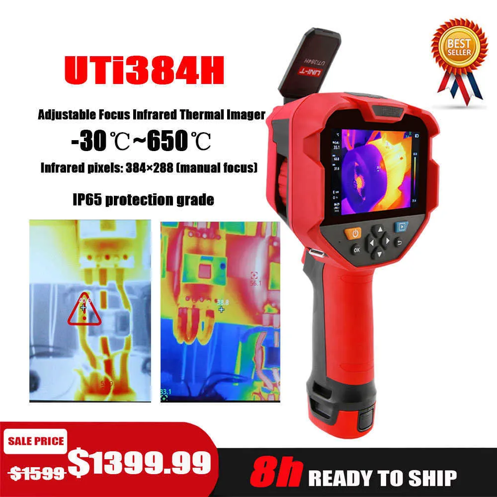 Cámara termográfica infrarroja UNI-T UTi384H enfoque manual de alta resolución inteligente 384288 píxeles; -30~650 medición de temperatura