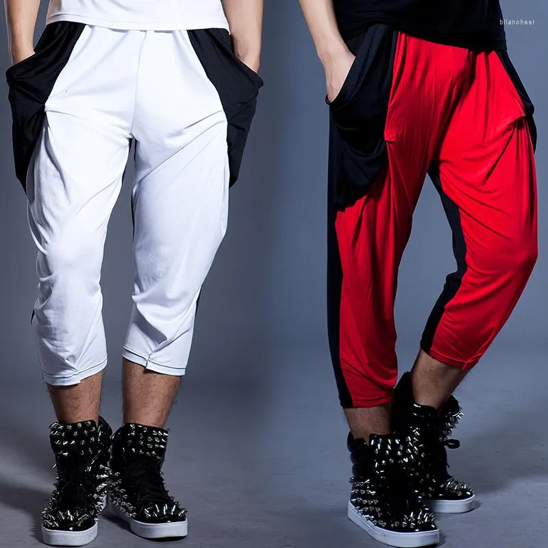 Stage Wear Heren Casual Pants Jazz Hip Hop Performance Male Pocket Harem Handsome Hip-Hop Street Losse sportbroeken DWY2709