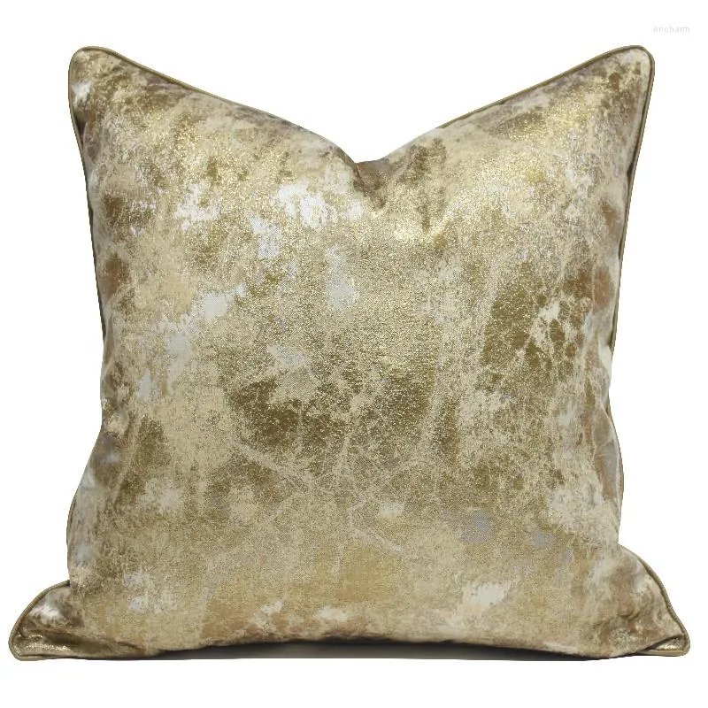 Pillow DUNXDECO Luxuy Gold Sand Color Abstract Art Cover Decorative Case Modern Marble Jacquard Sofa Chair Bed Coussin