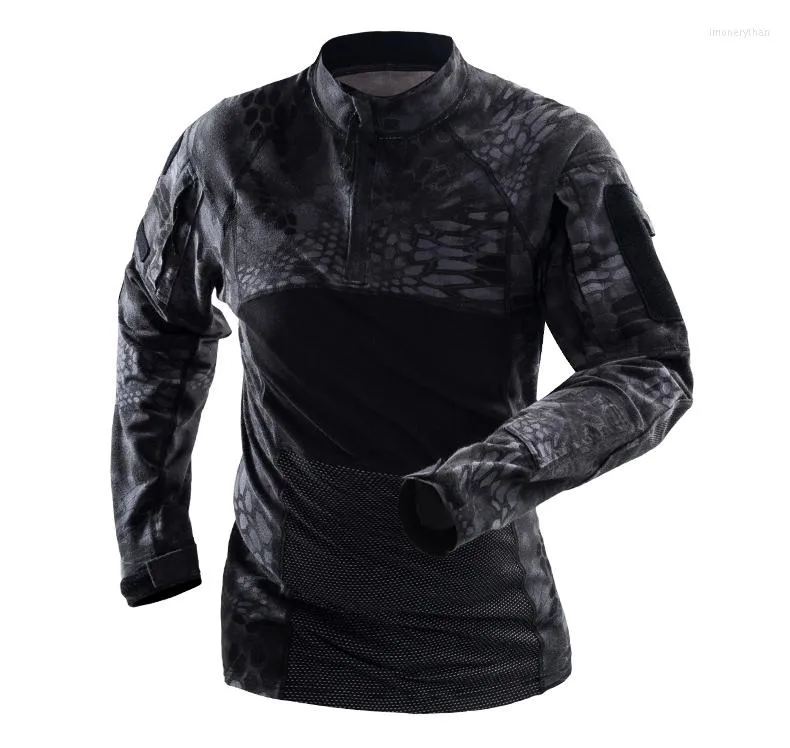 Heren t shirts militaire heren camouflage tactisch shirt met lange mouwen merk katoen ademende gevecht kikker mannen training