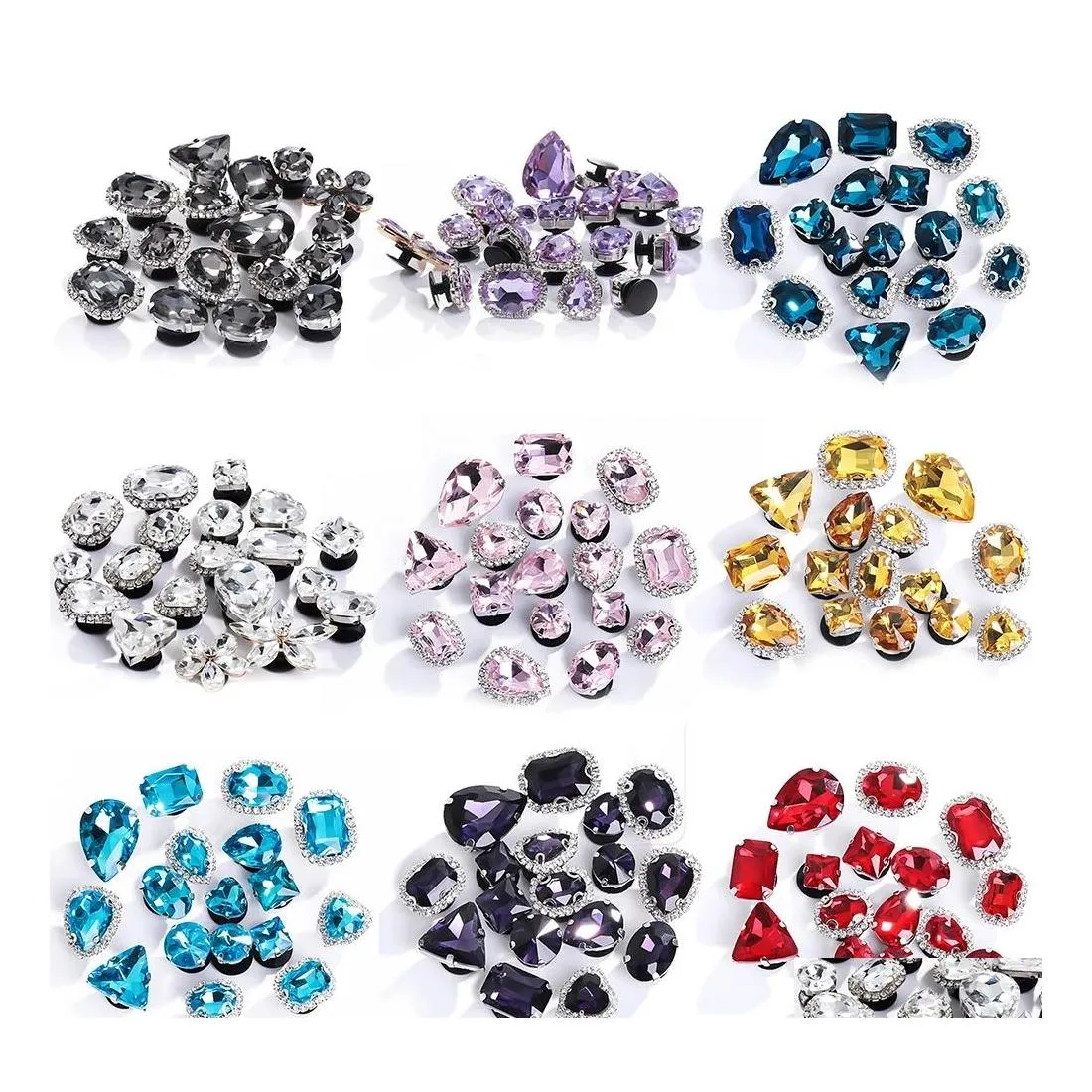 Accessori per parti di scarpe Moqis2Lots 10 Pz / set Fiore in lega di pvc Fiori di cristallo Charms Babes Fit For Shoes Bracciali Fasce Croc Jibz Dhulh