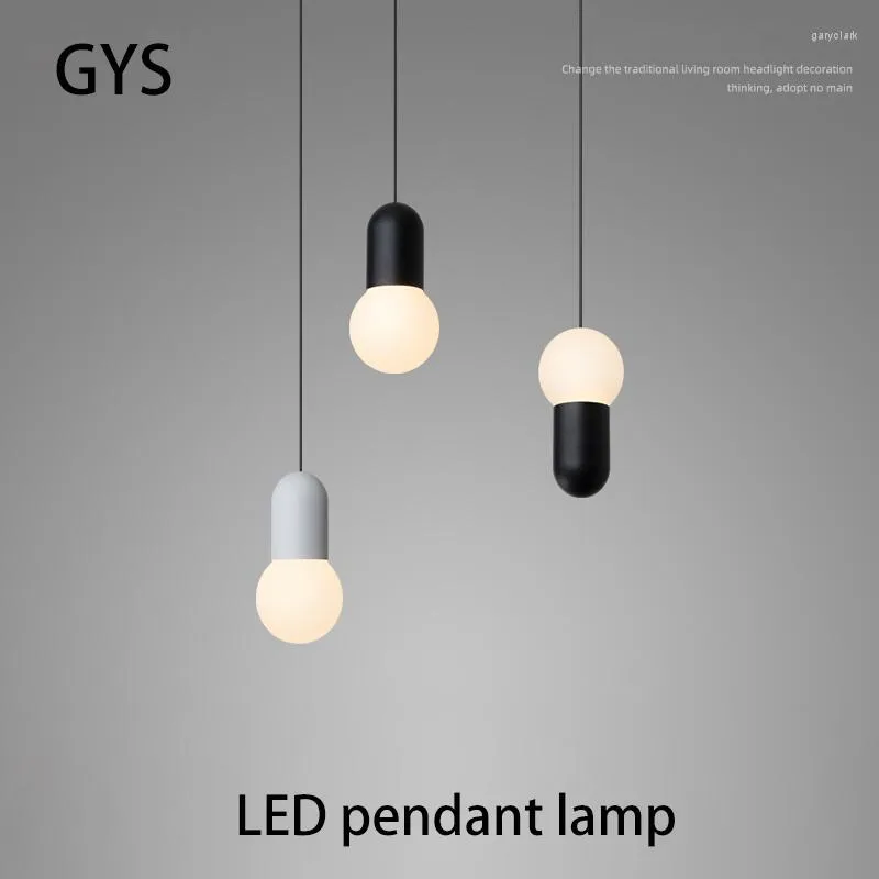 Pendelleuchten GYS LED Nachttischlampe Modernes Downlight Lange Linie Kronleuchter Aluminium 10W Weiches Licht für Schlafzimmer Esszimmer Zuhause Innen