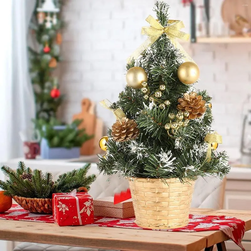 Décorations de noël, Mini arbre, ornements de bureau, cadeaux de noël, aménagement de scène de vacances, décoration de fête à domicile, accessoires d'ambiance W6c6