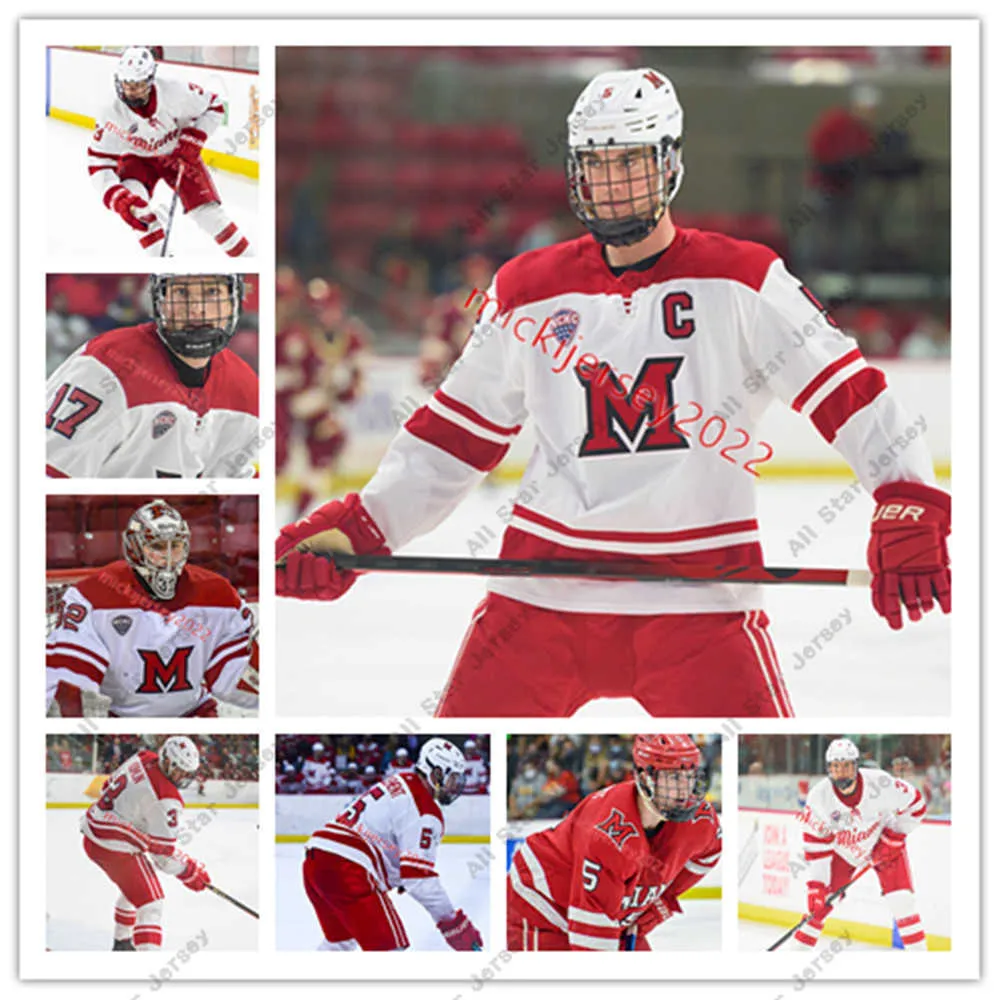 College Hockey Wears Custom Stitched Miami RedHawks Hockey Jersey Mens Youth Zane Demsey William Hallen John Sladic Max Dukovac Thomas Daskas Nick Donato Jack