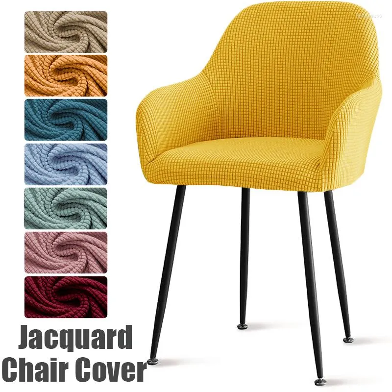 Stuhlhussen Jacquard Arm Dining Makeup Slipcovers Anti-Staub-Stoff Waschbar Büro Elastic Solid Color El Seat