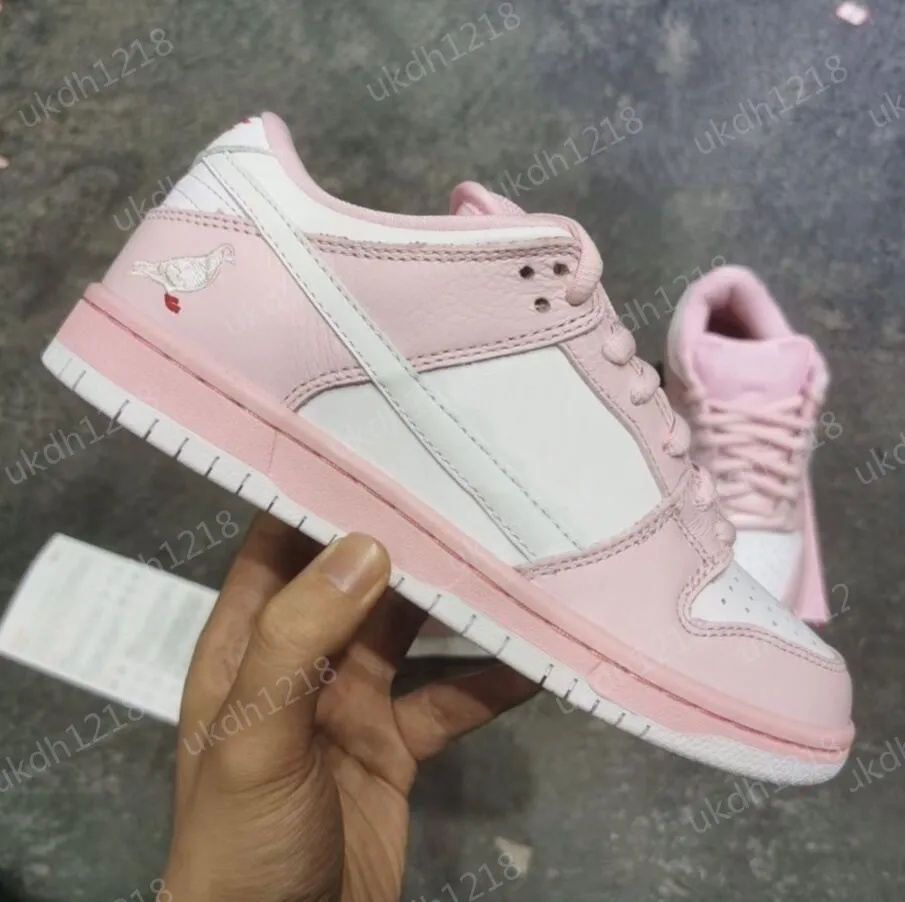 Sporty Pink Running Shoes Box With Casual Dunks Low Staple Panda Pigeon