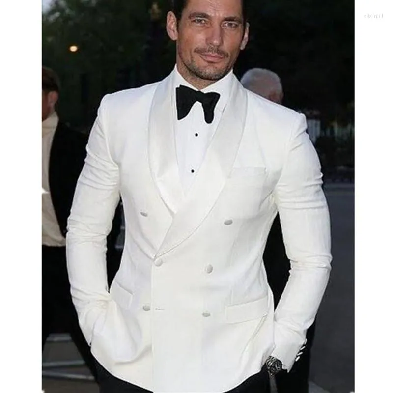 Men's Suits Wedding Suit For Men Groom White Jacket Green Pant Tailor Made 2023 Groomsman Tuxedo Costume Homme Marriage