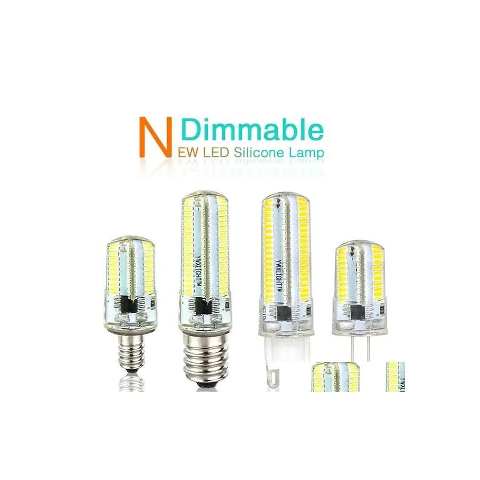 Żarówki LED Light G9 G4 BB E11 E12 14 E17 G8 Dimmable Lampy 110V 220V Sprentlight BBS 3014 SMD 64 152 LED Sillcone Body dla upuszczenia OTX6S