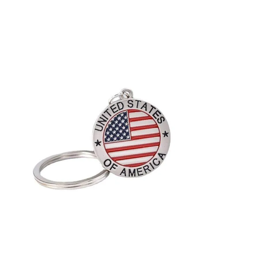 Portachiavi Cordini Portachiavi in metallo di moda Gioielli Americano Regno Unito Porto Rico Bandiera Donna Uomo Portachiavi auto Portachiavi Souvenir per regalo Dro Otoxa