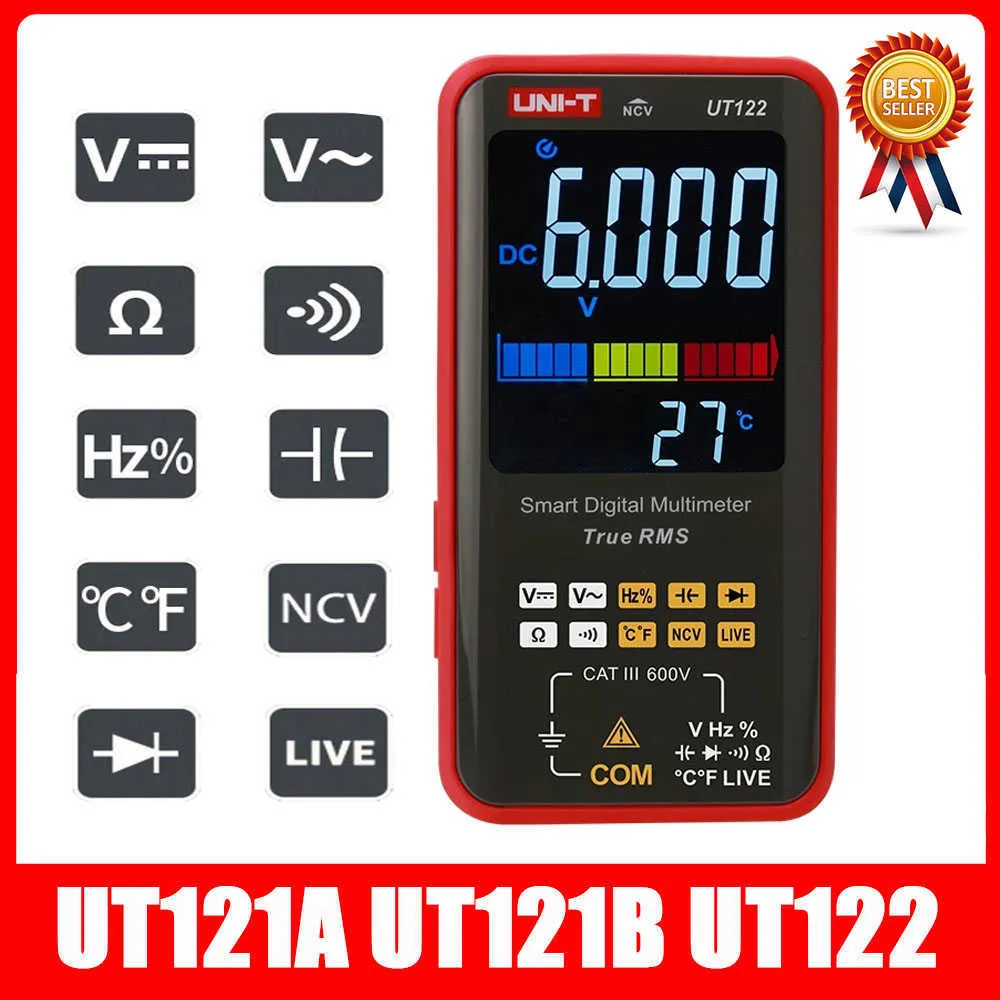 UNI-T UT121A UT121B UT122 SMART Digital Multimeter True RMS Spänningsfrekvens Dual Display NCV LIVE Auto Range 6199 Count Meter