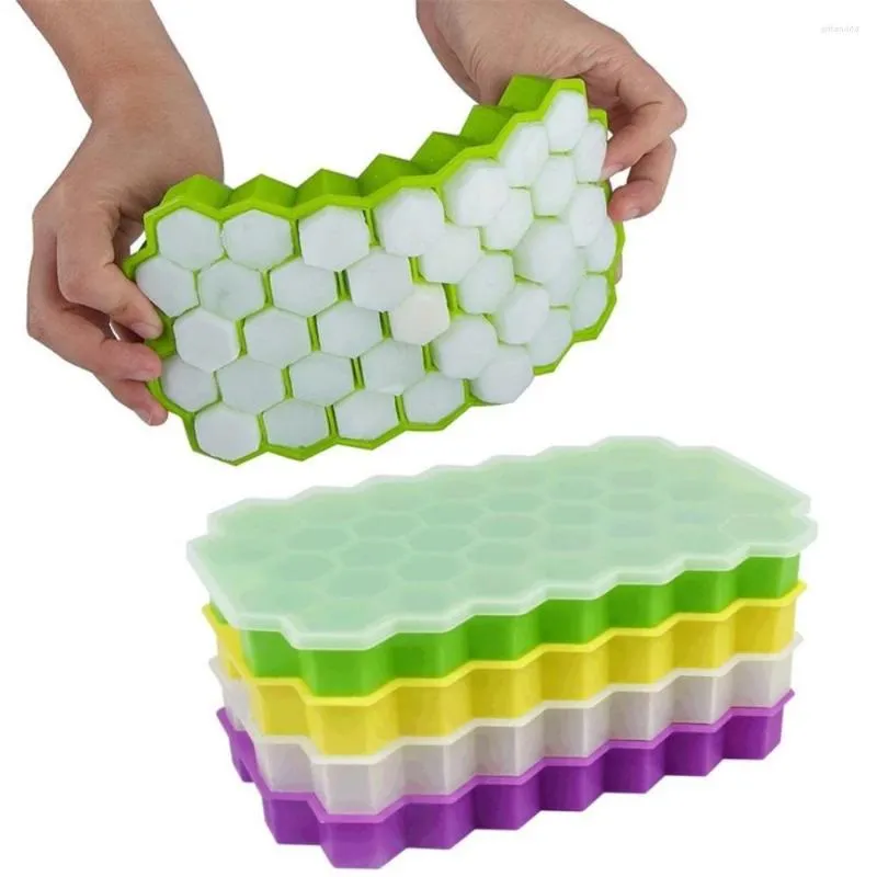Baking Moulds Honeycomb Ice Trays For Freezer Make Cube Mold Stackable Easy Release Cold Drinks Whiskey Cocktail Silicone