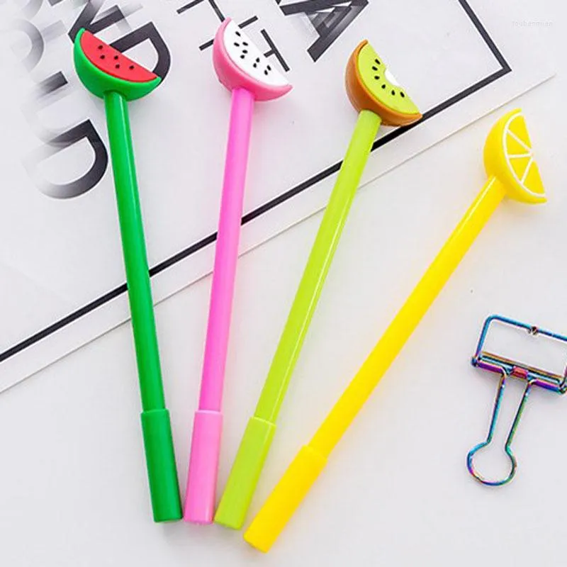 Pz Frutta Cartone animato Gel Penna Creativa Firma Cancelleria Scuola Forniture per ufficio Studenti Bambini che scrivono penne natalizie