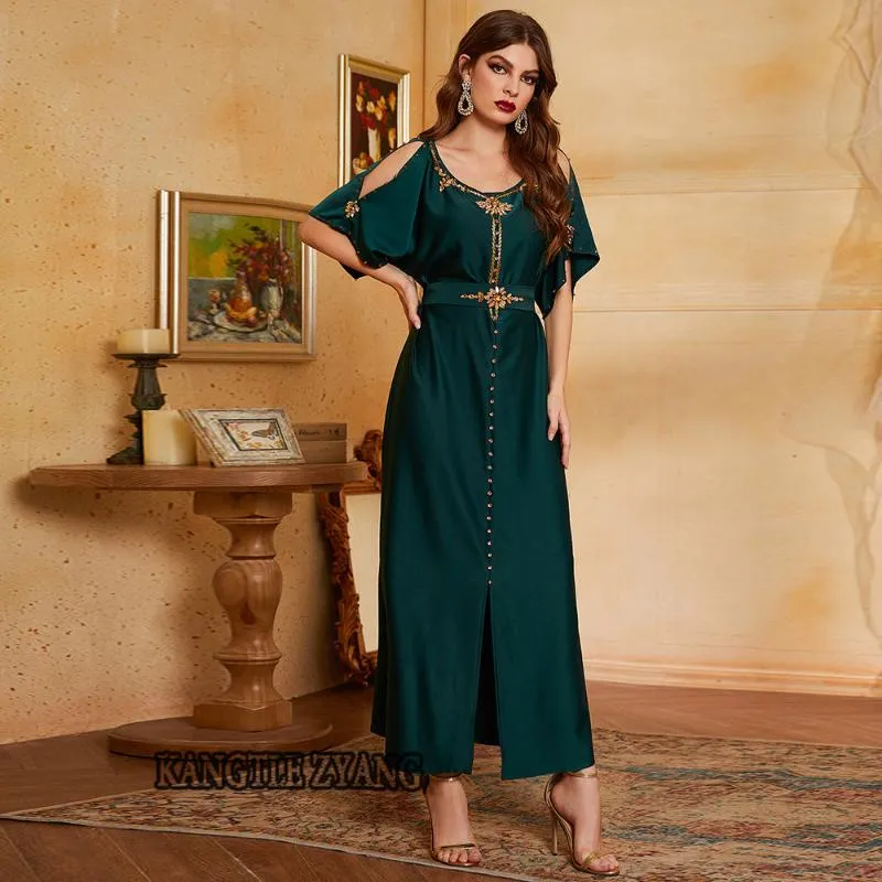 캐주얼 드레스 플러스 사이즈 결혼식 여성 2023 Kaftan Abaya Dubai Muslim Satin Long Party Dress Destidos Robe Longue Femme