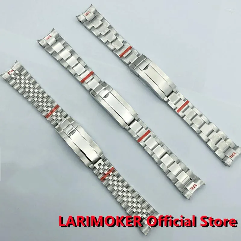 Watch Bands LARIMOKER 20mm 904L Solid Stainless Steel Band Folding Buckle Oysters/Jubilee Mens Strap Suitable For 40mm41mm Case