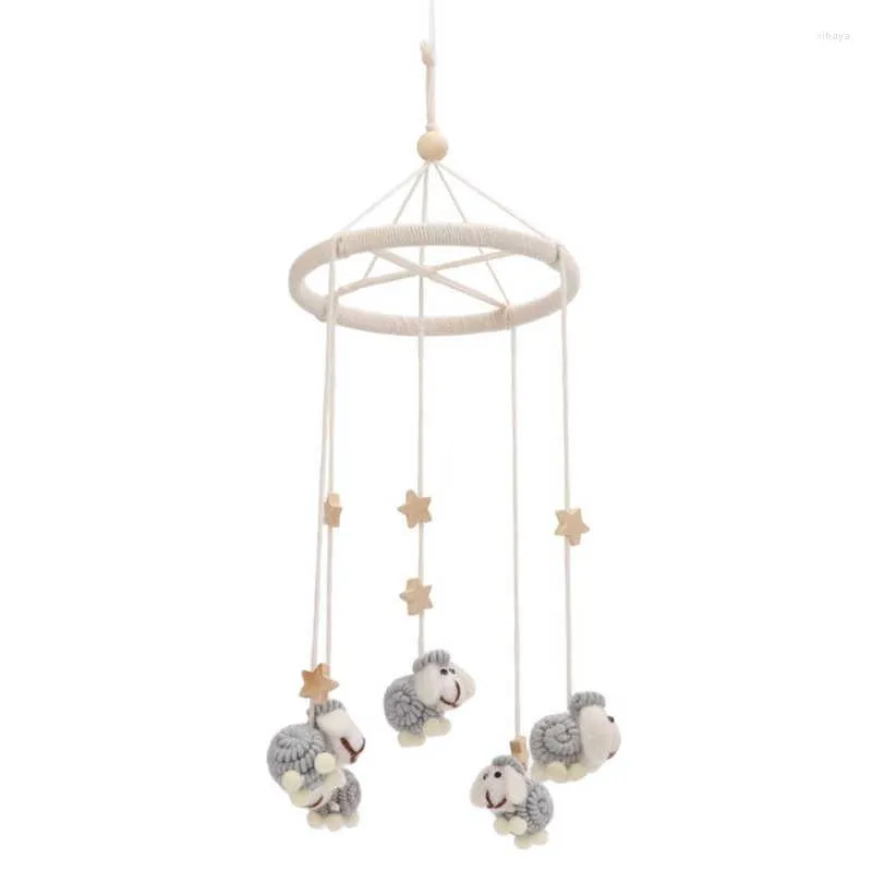 Decorative Figurines Baby Mobile Rattles Toys Beech Wood Star Windchime Ornament For Home Decoration Gifts