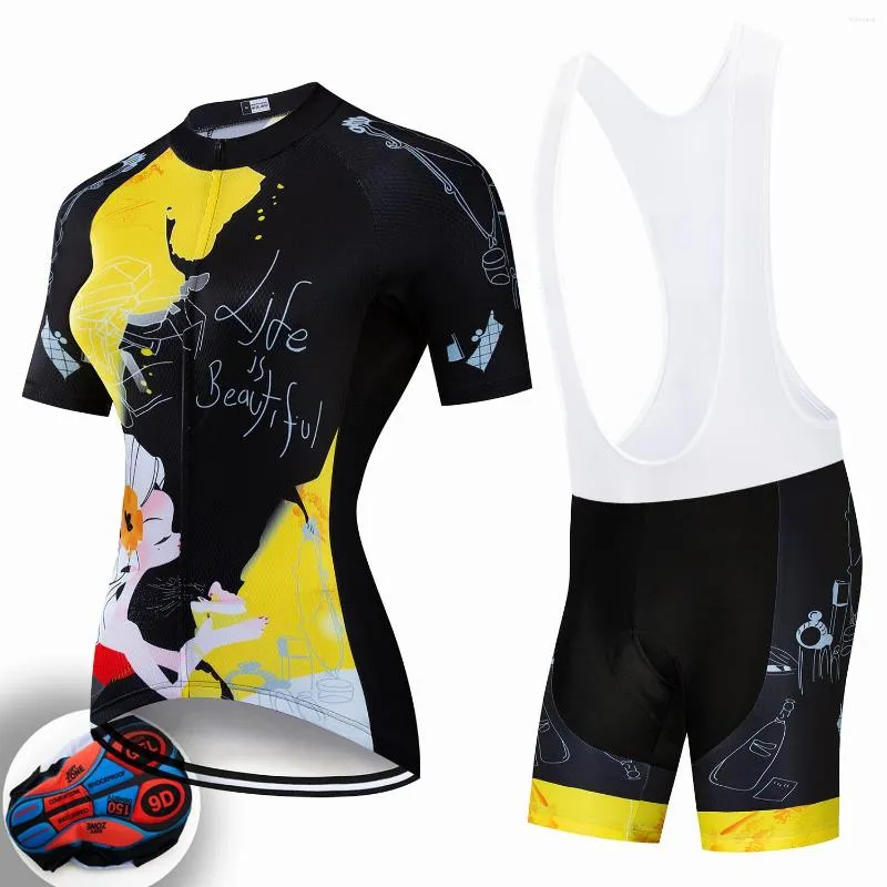 Гоночные наборы топ -воздухопроницаемые девочки Boy Bicycle Jerseys Set Set оптом на заказ спортивная одежда Road Bike Race Race Jersey Женщины