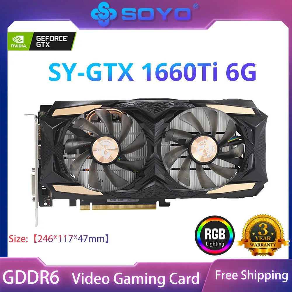 SOYO Monarch Dragon GTX 1660Ti 6GB Tarjeta Gráfica GDDR6 GPU