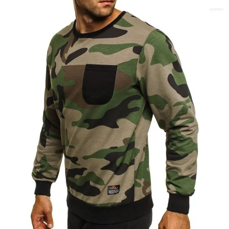 Camicie casual da uomo Est Maglione mimetico da uomo Camicia tattica militare Girocollo digitale a maniche lunghe Marea sportiva Marchio alla moda