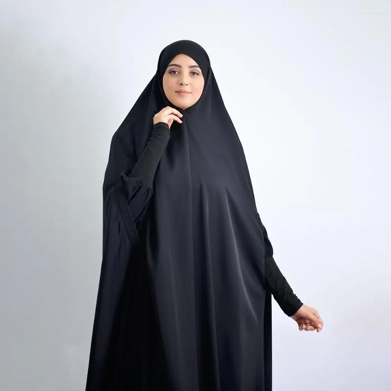 Этническая одежда EID молитвенная одежда Лонг химар -мусульманские женщины Хиджаб без рукавов