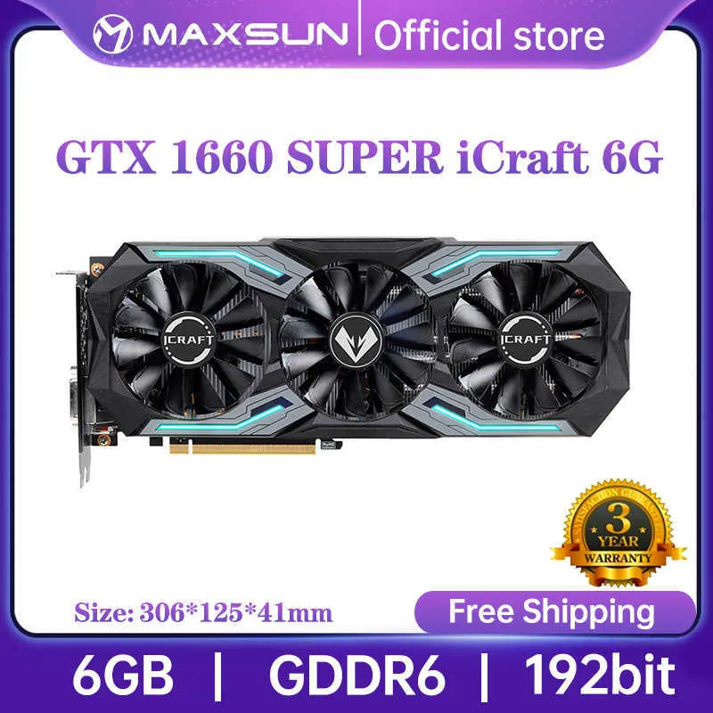 MAXSUN Completamente Nueva GTX 1660 Super ICraft 6GB Tarjeta