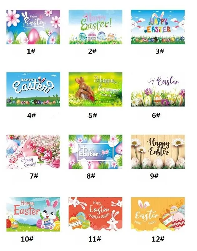 Happy Easter Flag 3x5 Ft Bunny Rabbit Gnomes Eggs Flowers Spring Party Supplies Yard Sign Backdrop Wall Decor 0107