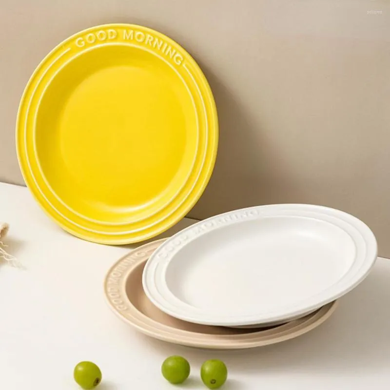 Borden Noordse letter Relief Maceramic Dinner Plate Breakfast Salad Disjes