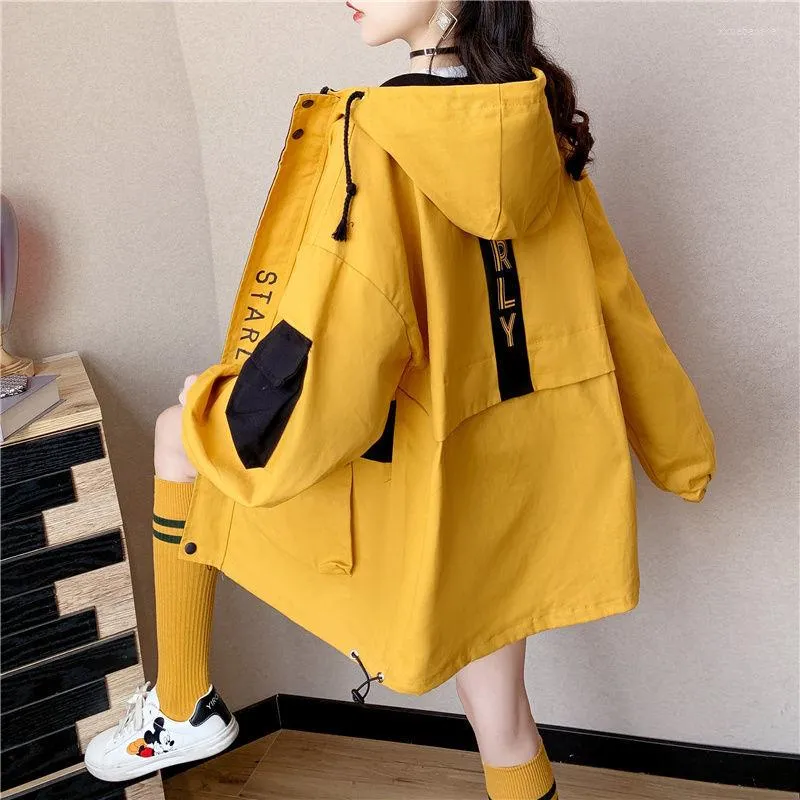 Women's Jackets Women's Sports Jacket Sportswear Loose Coats Thin With Hat Streetwear Korean Fashion Spring And Autumn Long Sleeve Top