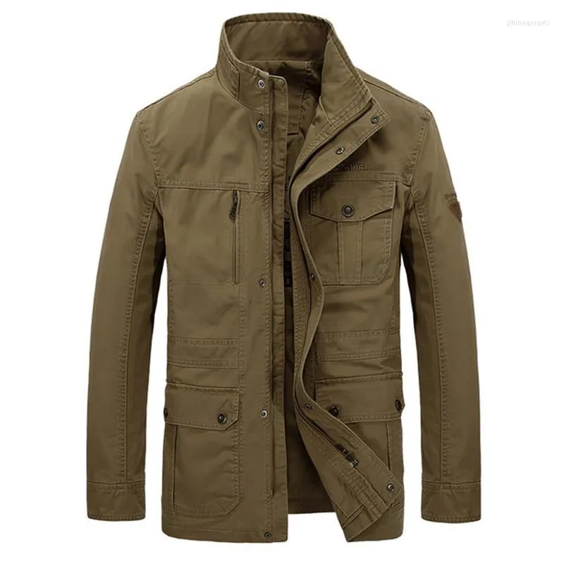 Vestes pour hommes 2023 automne hiver Safari Style hommes décontracté hauts veste coton col montant manteau mâle extérieur coupe-vent vêtements d'extérieur