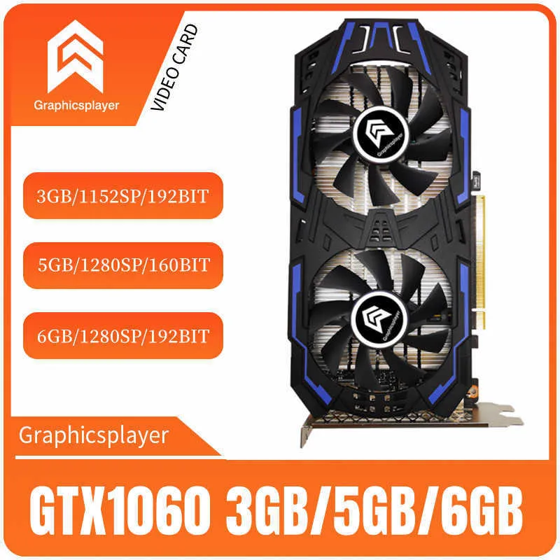 Oryginalna karta grafiki komputerowej GTX1060 6GB 3GB 192BT 5 GB 160BIT PCI-E 16x karta graficzna PC Desktop karta VGA dla NVIDIA