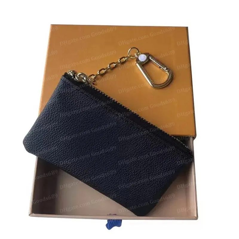 Carteras de diseñador Bolso Llavero Anillo BOLSA PARA LLAVES Monedero Damier Cuero Titular de la tarjeta de crédito Mujeres Hombres Monederos pequeños con cremallera Monedero Código de fecha Con caja original y bolsa antipolvo