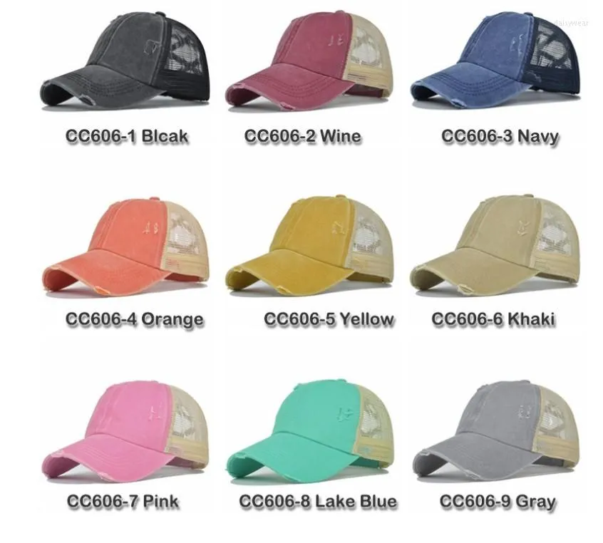 Casquettes de baseball 12 couleurs en gros coton lavé hommes casquette de baseball ajusté chapeau de relance pour femmes chapeaux de maille décontractés 2023