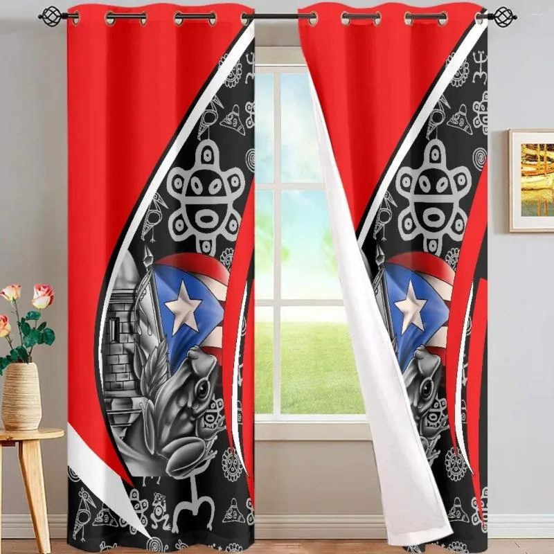 Gordijn Groothandel Custom Puerto Rico Curtains for Living Room Sol Taino Blackout Slaapkamer 2 stks Modern