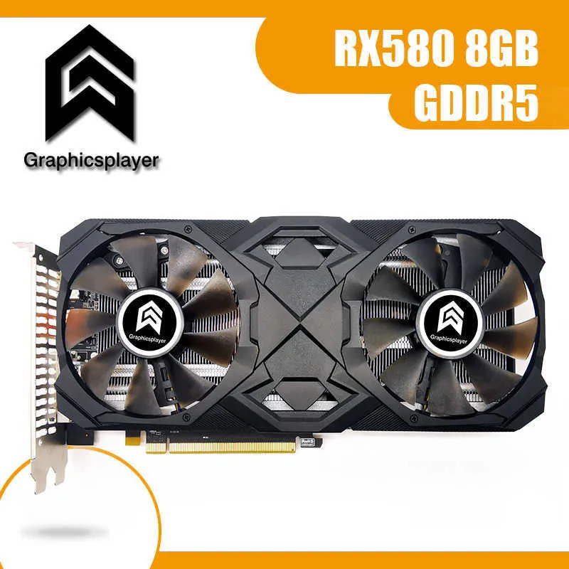 GraphicsPlayer 8GB Graphics Cards RX 580 Series 256Bit 2048SP GDDR5 8GB Videokort Placa de Video för AMD RX