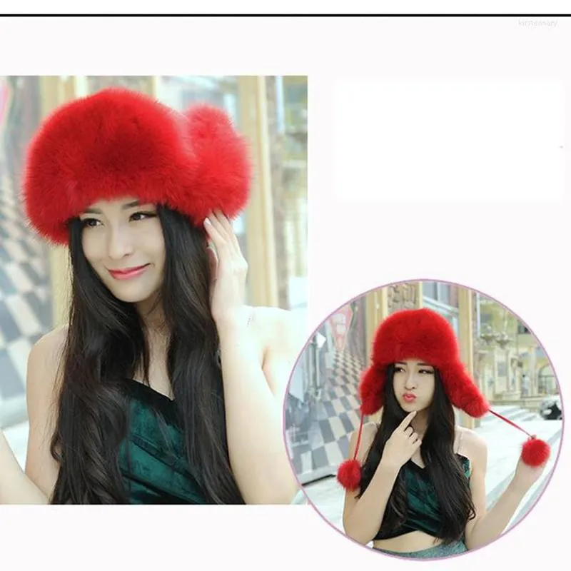 Berets The Free Service Of Hat Fur Earmuffs Warm Suitable For Winter Woman