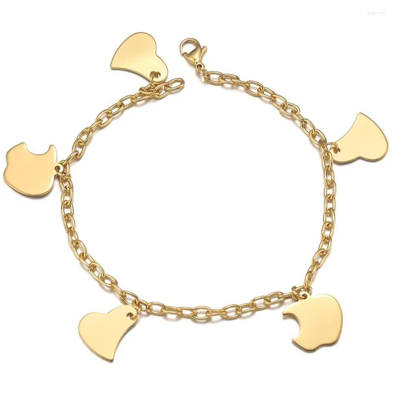 Anklets roestvrij staal voor vrouwen voet sieraden liefde hart charme chain chain link enkel armbanden meisjes accessoires