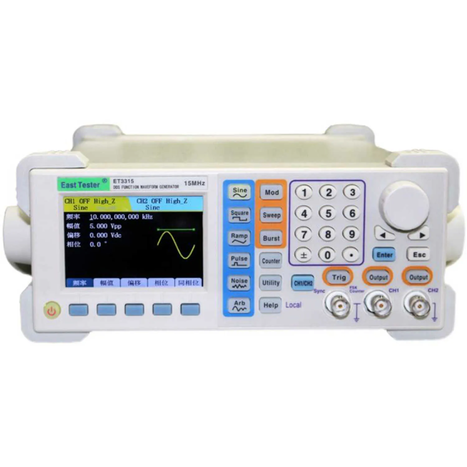 ET3315 ET3325 ET3340 ET3360 DDS Dual Channel Function Signal Generator Två kanaler Arbiträr vågform USB