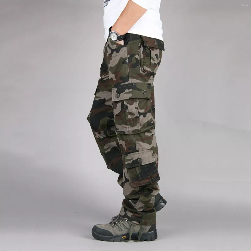 Men's Pants IN Men Camouflage Outdoor Cargo Multiple Pockets Overalls Large Size Trousers Jogging Sweatpants Tactical Clothin2741